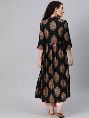 Black printed rayon ethnic-kurtis 3