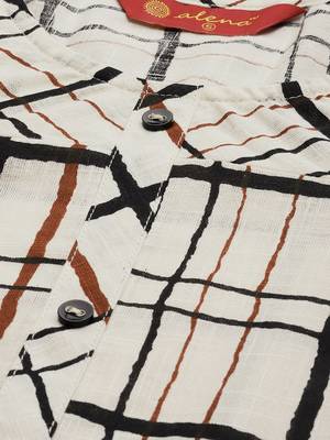 Off-white woven cotton ethnic-kurtis 2