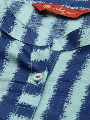 Light-blue printed cotton ethnic-kurtis 2