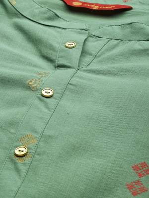 Emerald woven cotton ethnic-kurtis 2