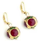 Pink Stone enamel earrings