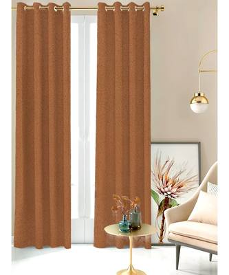 Shivanaa Homes Blackout Brown Curtain 2