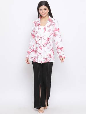 Floral Speaking Women Blazer 2