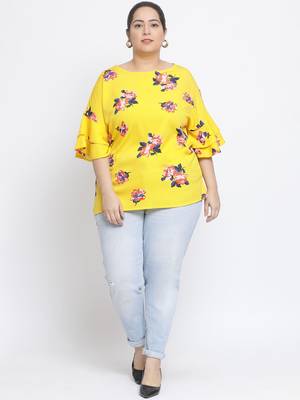 Floral Volume Plus Size Women Top 2