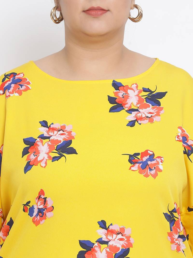 Floral Volume Plus Size Women Top