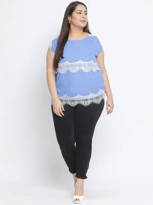 Ocean Glory Lace Plus Size Women Top 2
