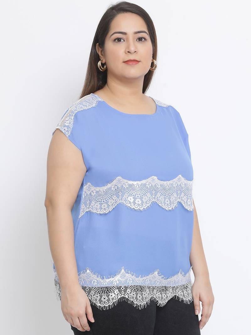 Ocean Glory Lace Plus Size Women Top