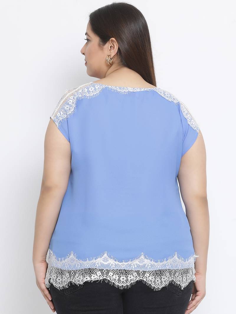 Ocean Glory Lace Plus Size Women Top