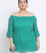 Sheer Tween Off Shoulder Plus Size Top