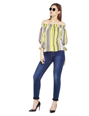 Stiped Evanka Cold Shoulder Top 2
