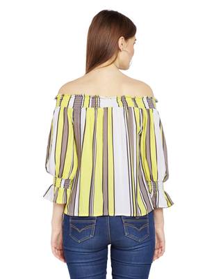 Stiped Evanka Cold Shoulder Top 4