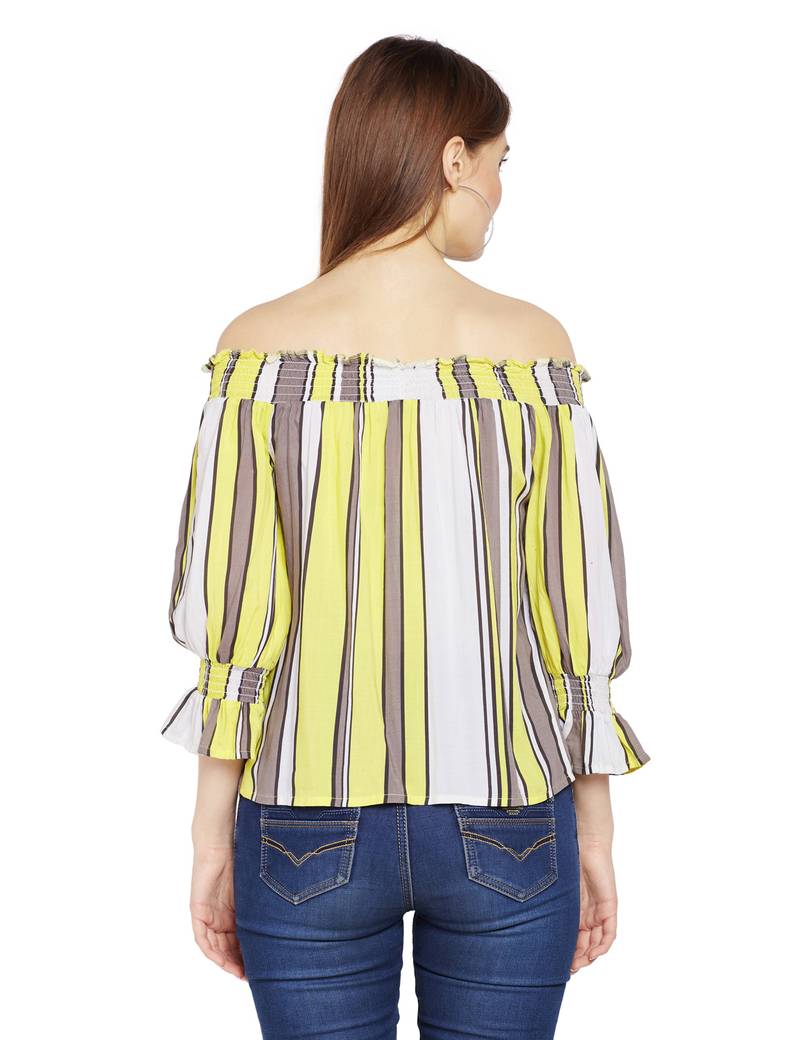 Stiped Evanka Cold Shoulder Top