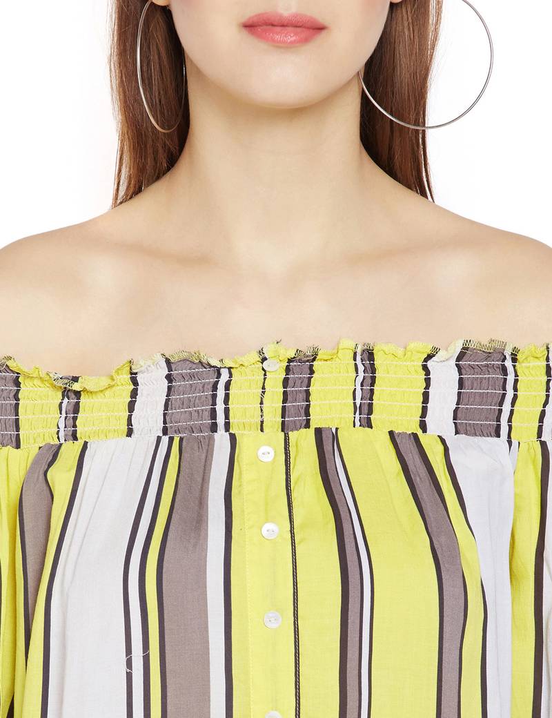 Stiped Evanka Cold Shoulder Top