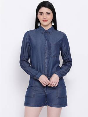 Denim Style Stone Women Jumpsuit 1