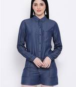 Denim Style Stone Women Jumpsuit