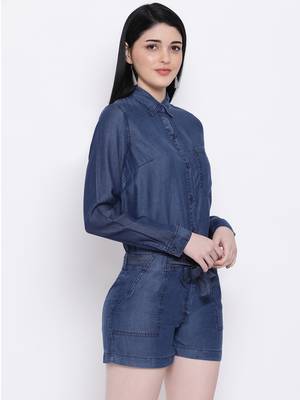 Denim Style Stone Women Jumpsuit 3