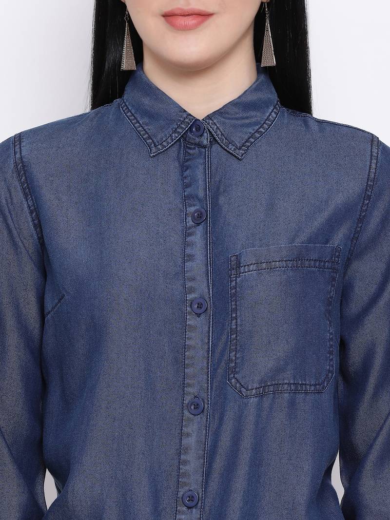 Denim Style Stone Women Jumpsuit