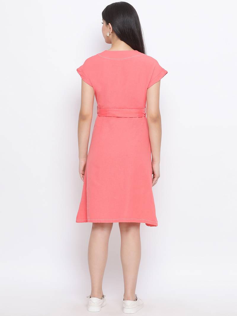 Bella Neuro Young Women Linen Shirt Dress