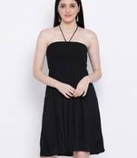 Black Sizzle Shirred Regular Bustier Dress