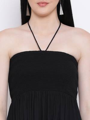 Black Sizzle Shirred Regular Bustier Dress 5