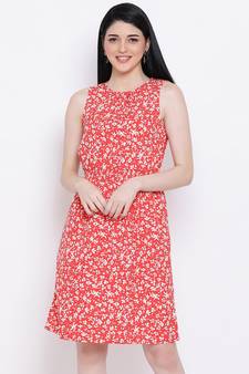 Flowery Memento Shirred Regular Dress