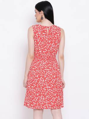 Flowery Memento Shirred Regular Dress 4