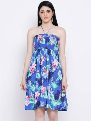 Feline Tropical Shirred Bustier Dress 1