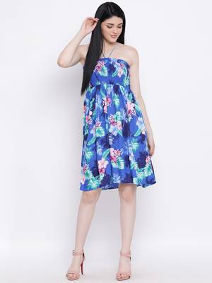 Feline Tropical Shirred Bustier Dress 2
