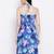 Feline Tropical Shirred Bustier Dress