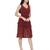 Wine Harrington Sheer A-Line Dress