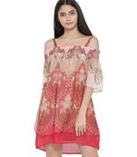 Motif Galore Cold Shoulder Dress