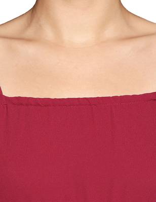 Fiery Maroon Strap Maxi Dress 5