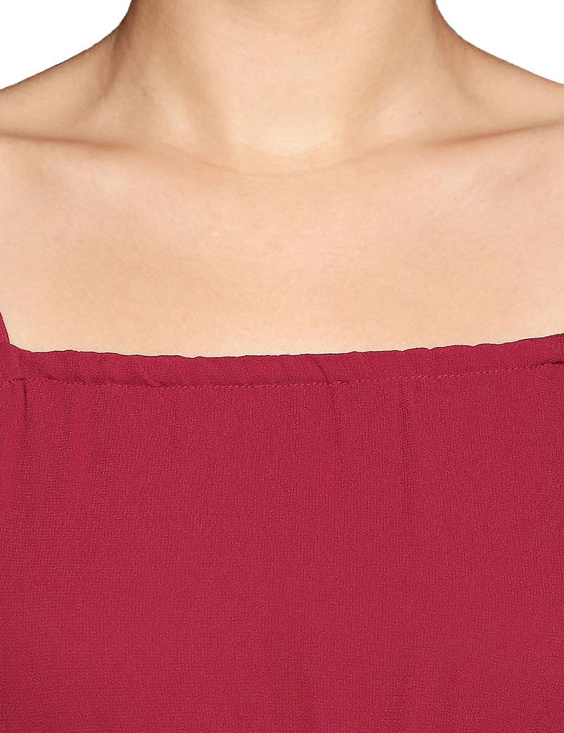 Fiery Maroon Strap Maxi Dress
