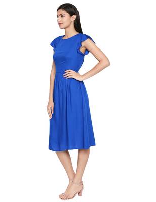 Royal Peacock Shell A-Line Dress 2