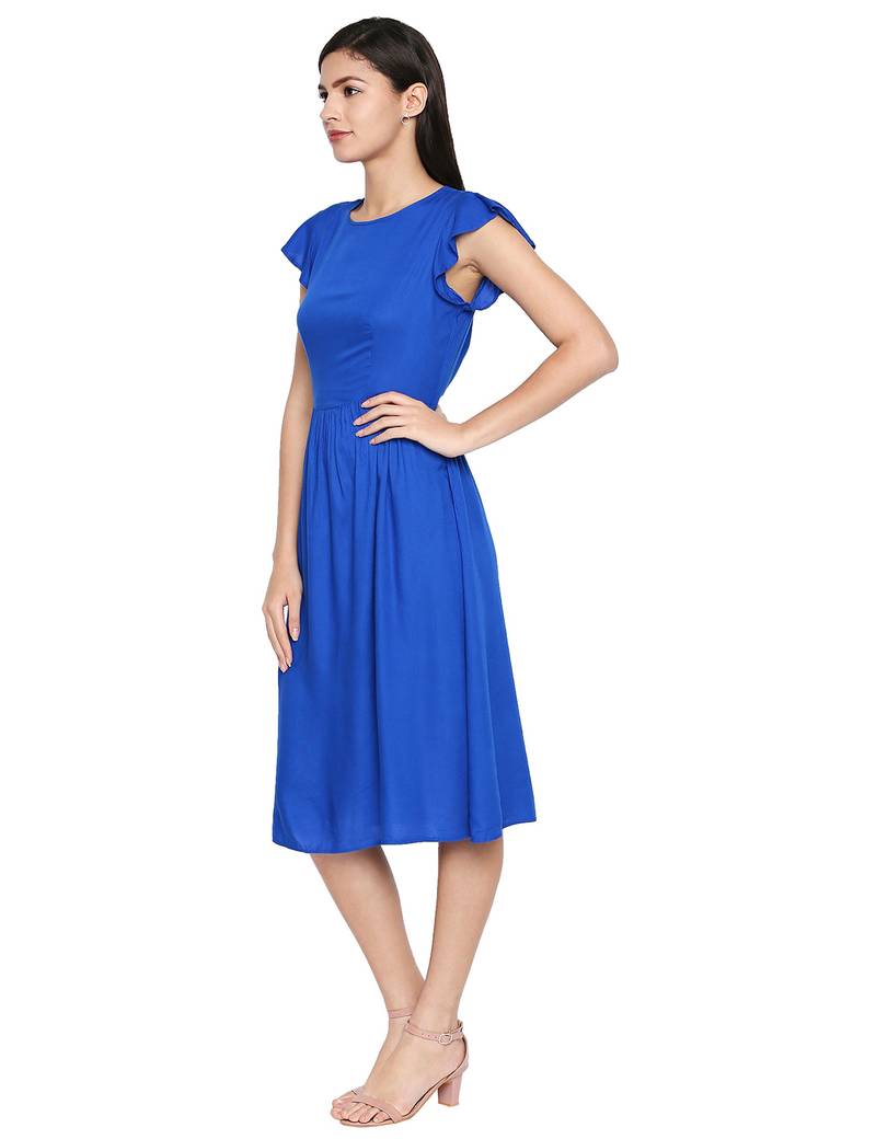 Royal Peacock Shell A-Line Dress