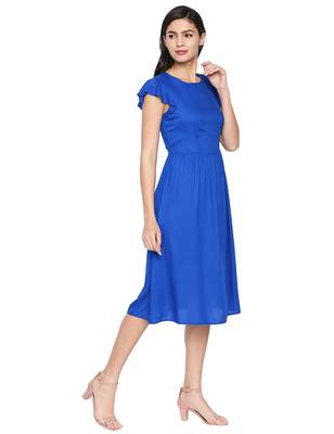 Royal Peacock Shell A-Line Dress 3