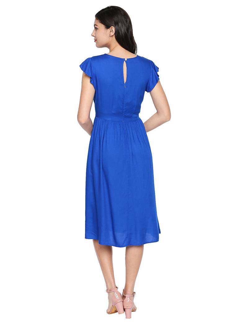 Royal Peacock Shell A-Line Dress