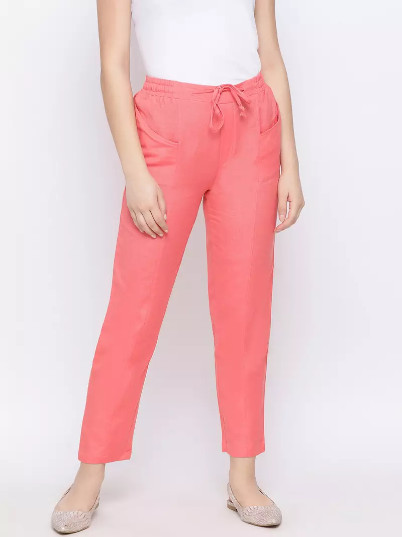 Bella Rhapsody Casual Linen Blend Women Pant