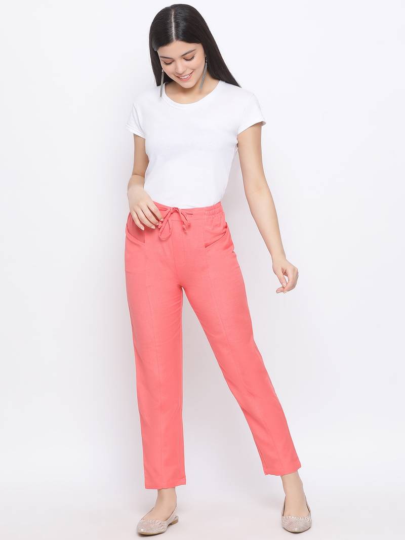 Bella Rhapsody Casual Linen Blend Women Pant