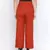 Rust Fiori Structure Linen Women Pant
