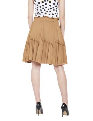 Perky Camel Montage Stylized Skirt 4