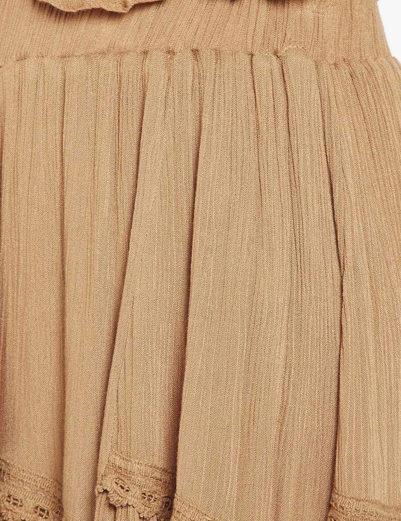 Perky Camel Montage Stylized Skirt