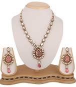 Antique Jewelry Pink Kundan Like Work Necklace Set b160lp