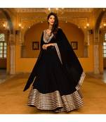 Black Embroidered Attractive Party Wear Lehenga