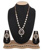 Black Antique jewelry white kundan like work necklace set b160k