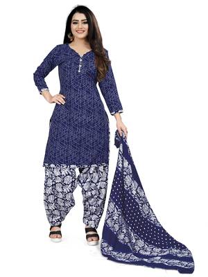 Blue printed cotton salwar 3