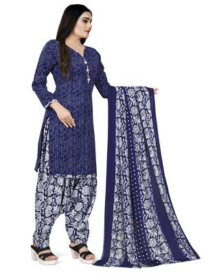 Blue printed cotton salwar 5