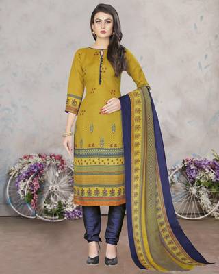 Mustard printed cotton salwar 1