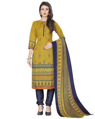 Mustard printed cotton salwar 2