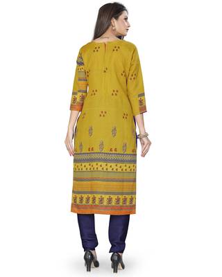 Mustard printed cotton salwar 3